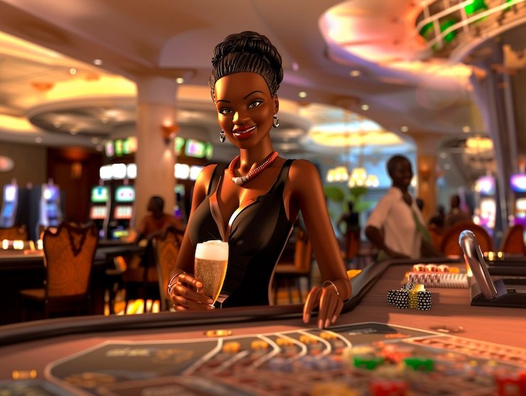 Game Demo interface showing live roulette wheel with demo chip stack on betting table